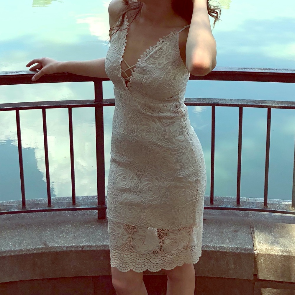 Cream Lace Dress
